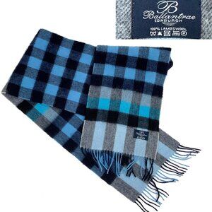 Ballantrae Edinburgh 100% Lambswool Recttungular Scarf Blue and Black